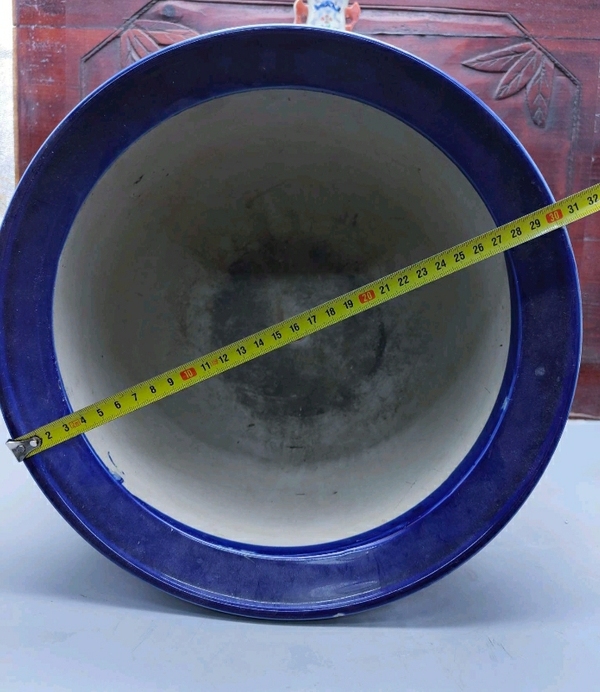 古玩陶瓷藍(lán)釉花盆拍賣,當(dāng)前價格1368元