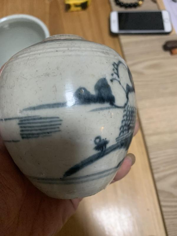 古玩陶瓷青花山水紋罐拍賣,當前價格1111元