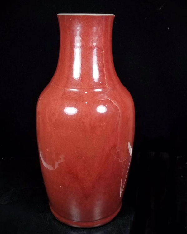古玩陶瓷(已保真)紅釉瓶拍賣,當(dāng)前價格3600元