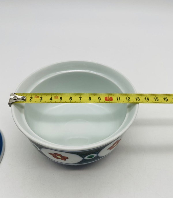 古玩陶瓷花卉紋五彩蓋碗拍賣,當前價格398元