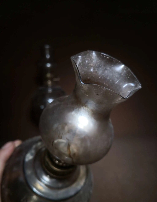 古玩陶瓷民國琉璃煤油燈拍賣,當前價格3888元