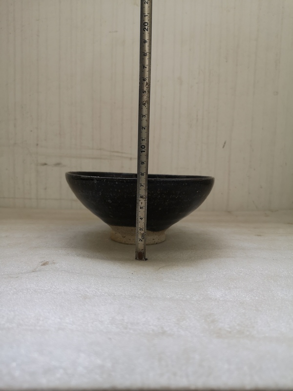 古玩陶瓷磁州窯黑釉斗笠碗拍賣,當前價格789元