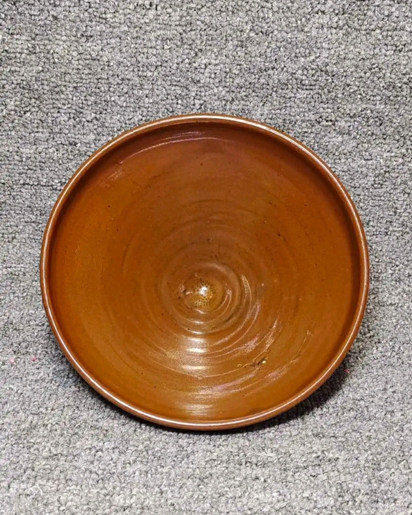 古玩陶瓷平臺保真元代?柿紅釉折沿碗拍賣,當前價格4444元
