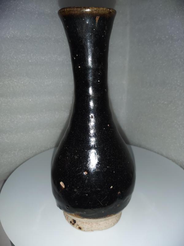 古玩陶瓷黑釉长颈瓶拍卖，当前价格6888元