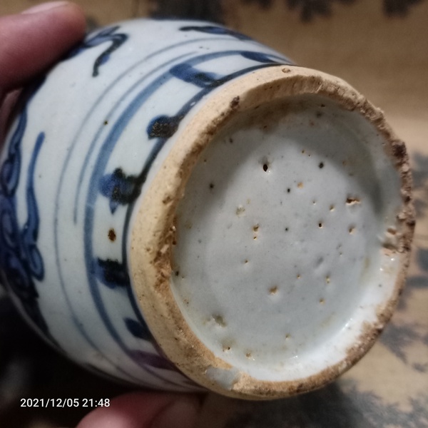 古玩陶瓷明萬歷青花鳳紋罐拍賣,當(dāng)前價(jià)格6800元