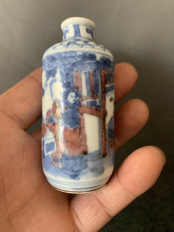 古玩陶瓷青花釉里紅人物故事鼻煙壺拍賣,當前價格8888元