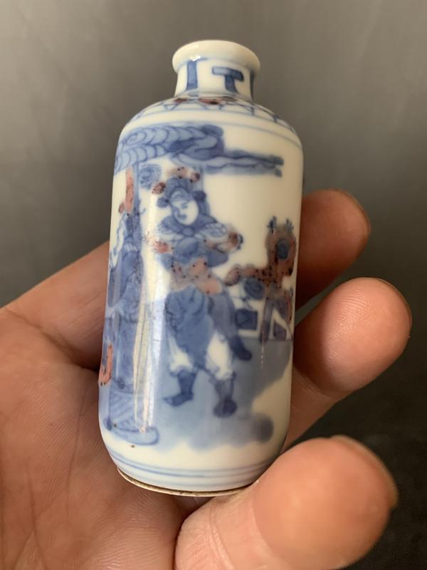 古玩陶瓷青花釉里紅人物故事鼻煙壺拍賣,當前價格8888元