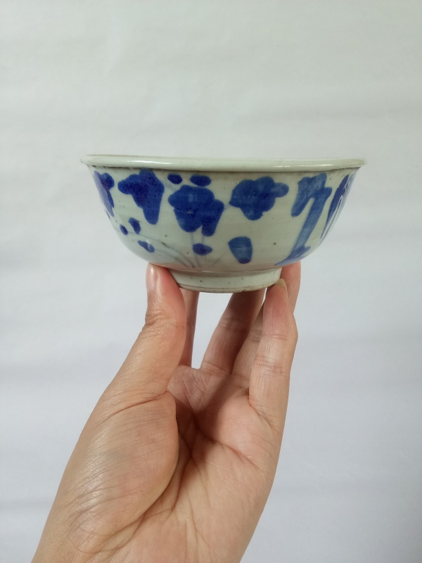 古玩陶瓷【清晚期】青花碗拍卖，当前价格88元