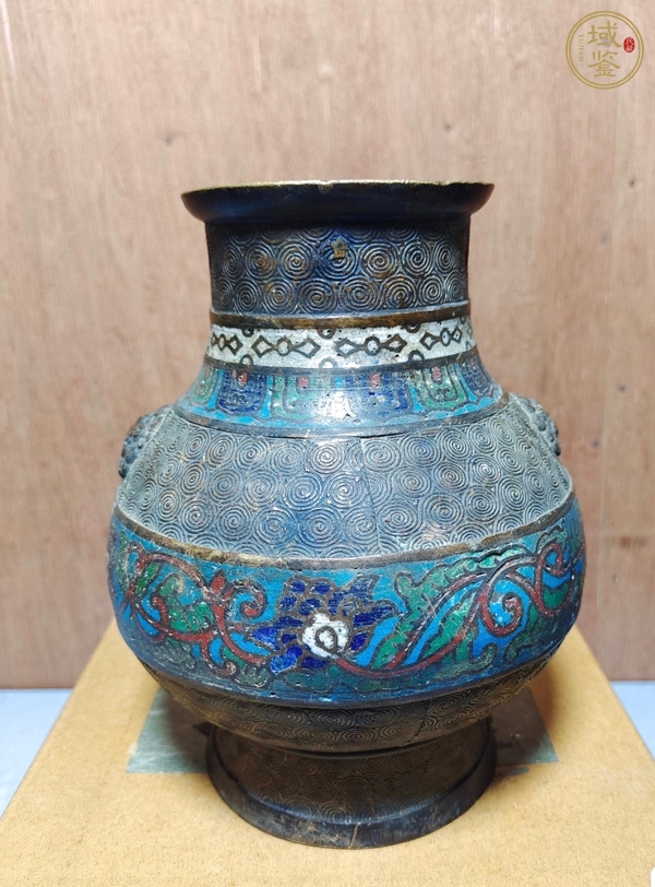 古玩銅器掐絲琺瑯尊真品鑒賞圖