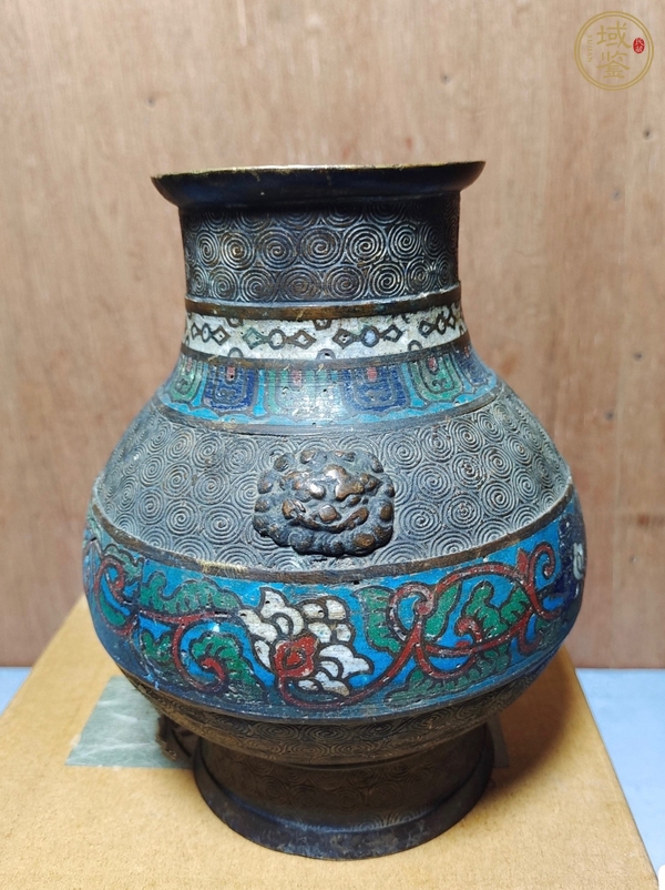 古玩銅器掐絲琺瑯尊真品鑒賞圖