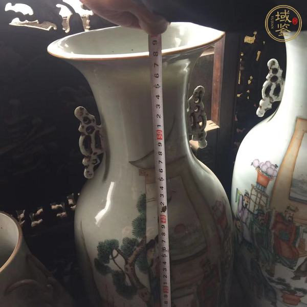 古玩陶瓷粉彩人物花鳥瓶和鹿頭尊真品鑒賞圖