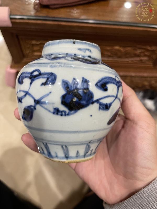 古玩陶瓷青花花卉小罐真品鑒賞圖