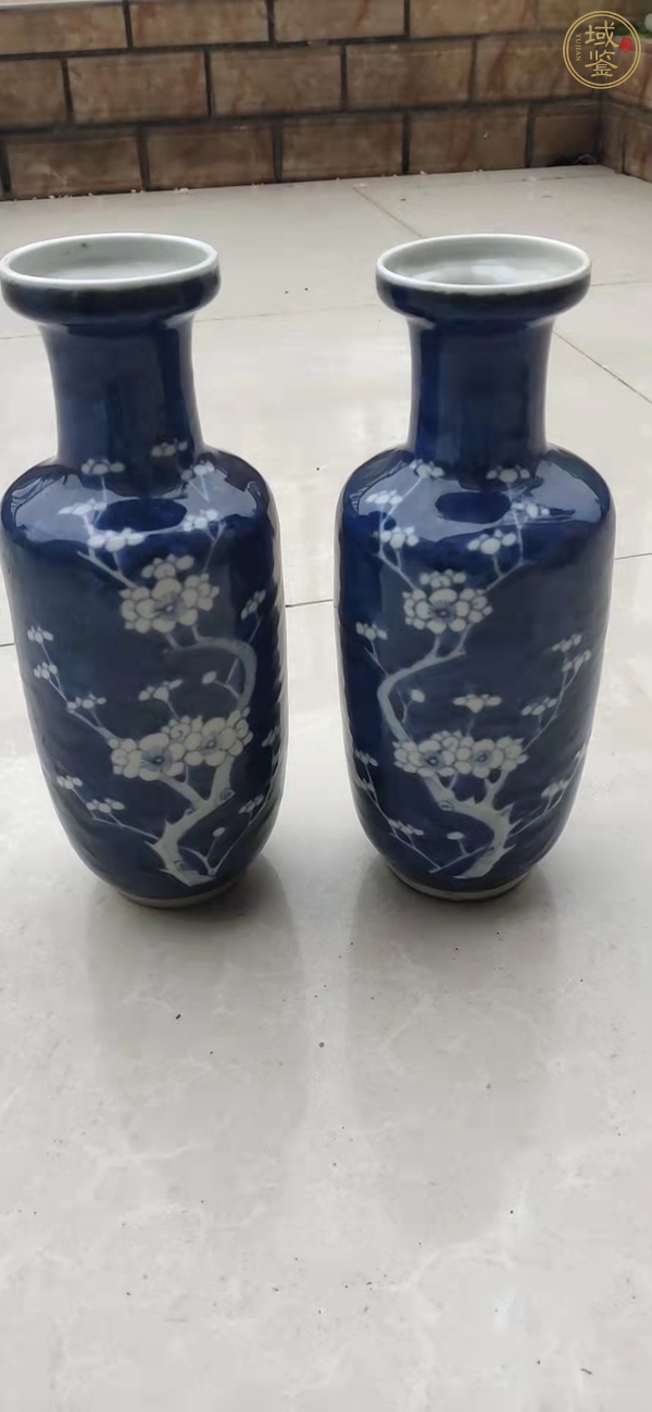 古玩陶瓷青花冰梅棒槌瓶真品鑒賞圖