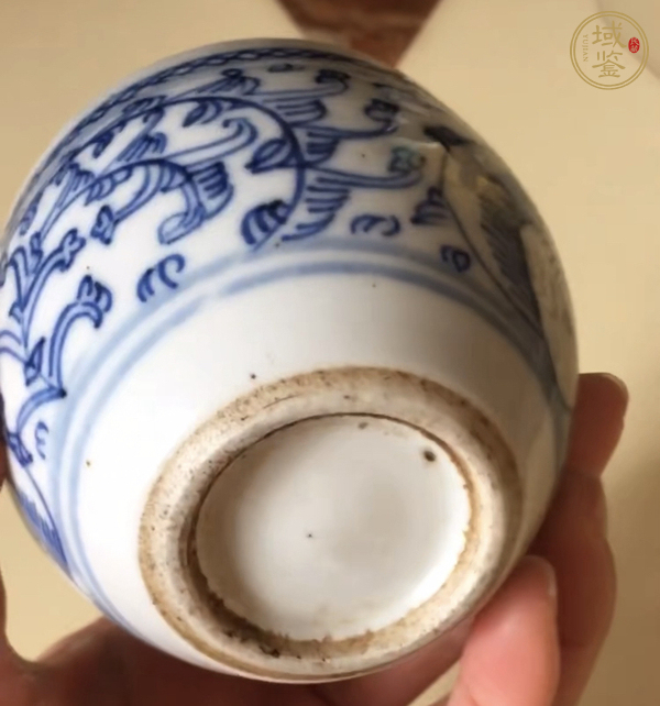 古玩陶瓷纏枝花卉紋青花缸真品鑒賞圖