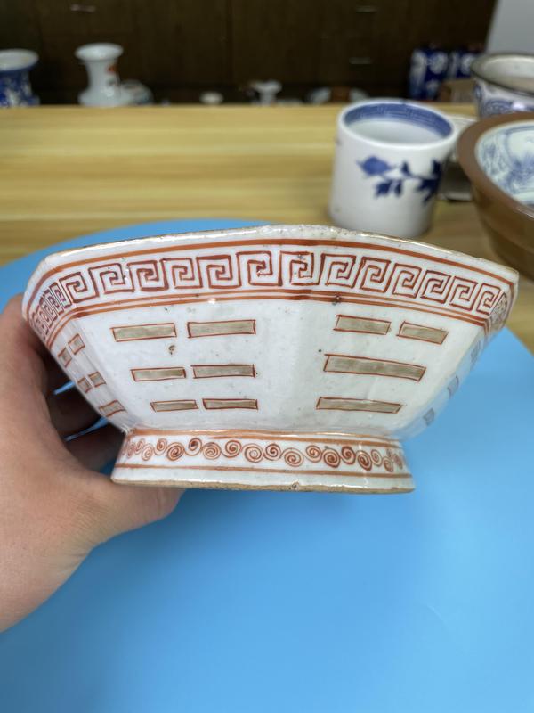 古玩陶瓷清同治 精品粉彩八卦紋大貢碗拍賣,當前價格1500元