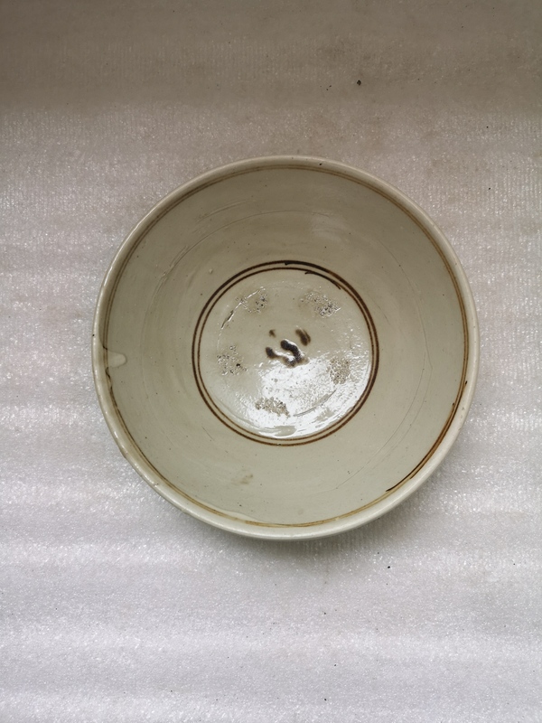 古玩陶瓷磁州窯白釉黑花碗拍賣,當前價格750元
