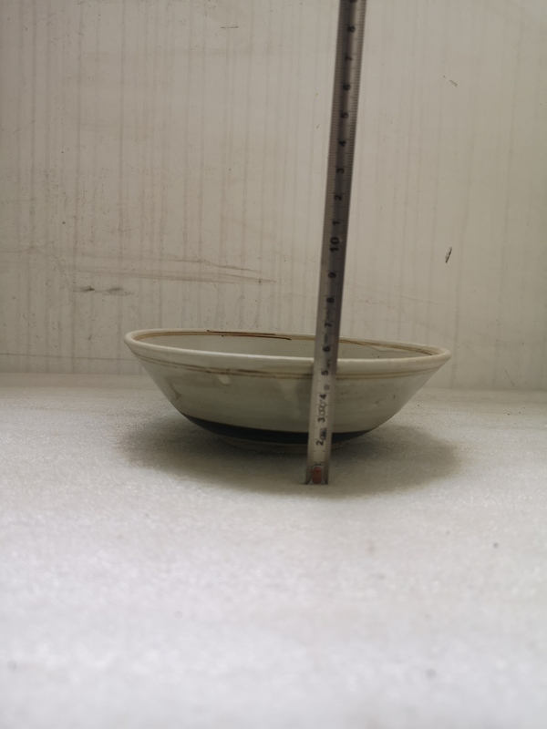 古玩陶瓷磁州窯白釉黑花碗拍賣,當前價格750元