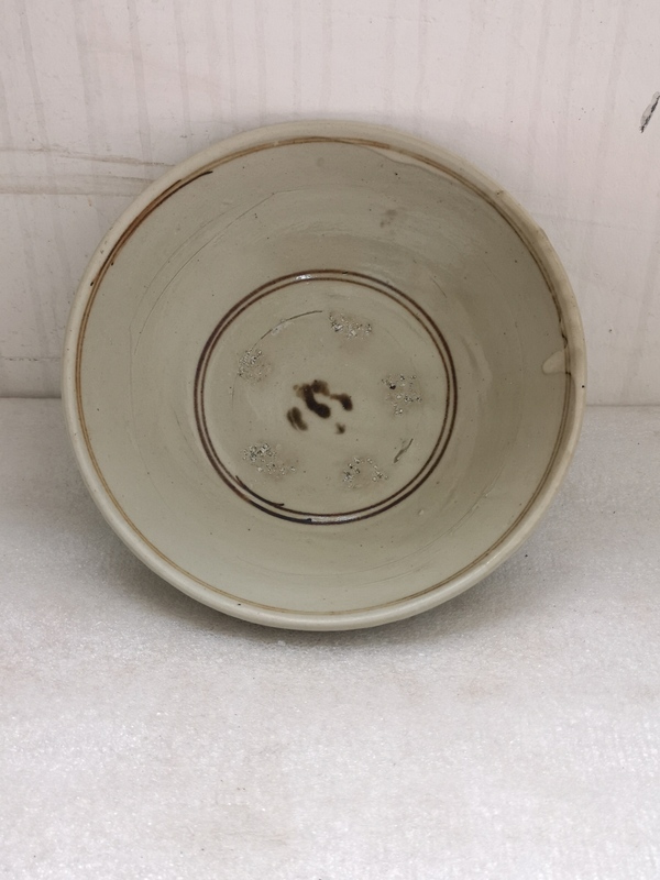 古玩陶瓷磁州窯白釉黑花碗拍賣,當前價格750元