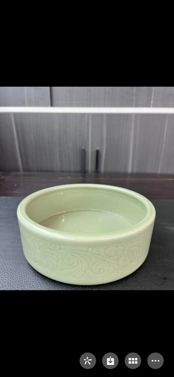 古玩陶瓷冬青釉刻花洗拍賣,當前價格8800元