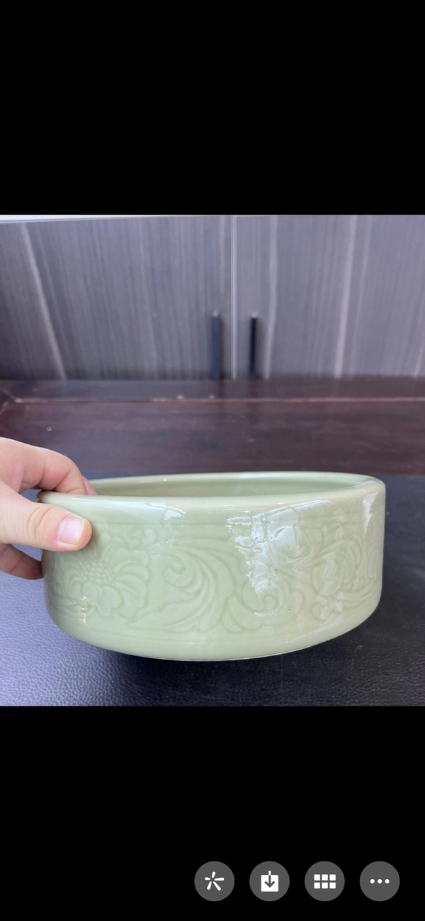 古玩陶瓷冬青釉刻花洗拍賣,當前價格8800元