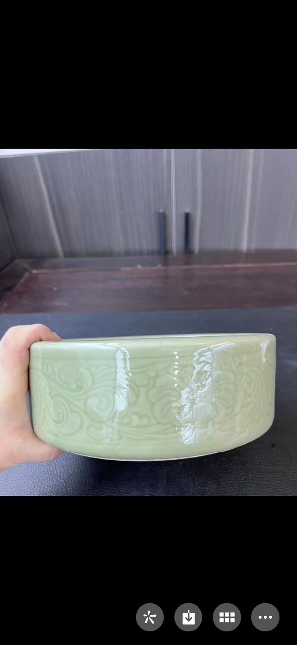 古玩陶瓷冬青釉刻花洗拍賣,當前價格8800元
