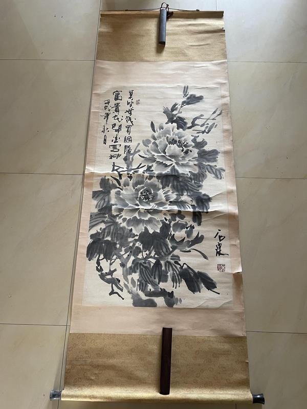 古玩字畫石泉款寫意花鳥（牡丹圖）拍賣，當(dāng)前價(jià)格6000元