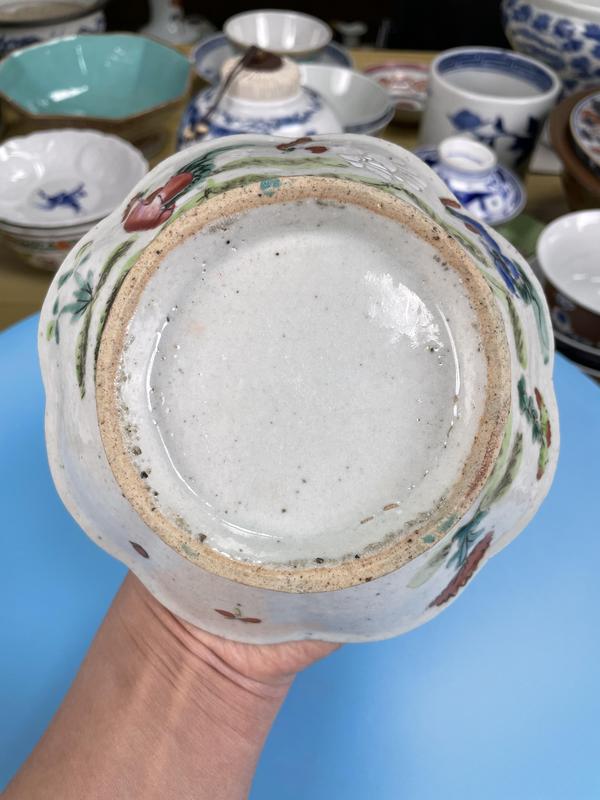 古玩陶瓷清晚 松石綠釉大雞圖粉彩貢碗拍賣,當前價格820元