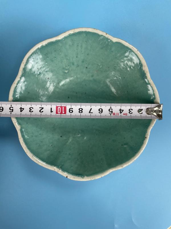 古玩陶瓷清晚 松石綠釉大雞圖粉彩貢碗拍賣,當前價格820元