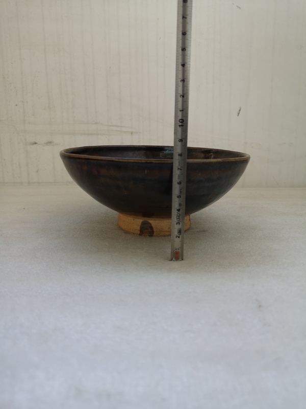 古玩陶瓷磁州窯窯變黑釉大碗拍賣,當前價格680元