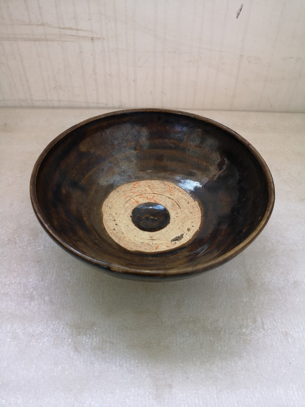 古玩陶瓷磁州窯窯變黑釉大碗拍賣,當前價格680元
