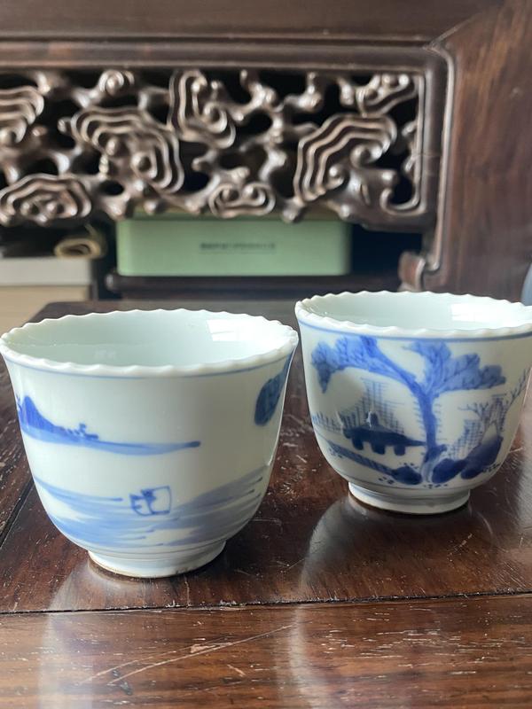 古玩陶瓷清乾隆?大寫意山水鐘式杯拍賣,當前價格490元