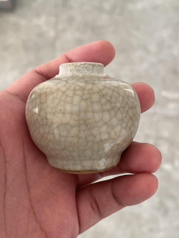 古玩陶瓷哥釉水盂一對拍賣,當(dāng)前價(jià)格1200元