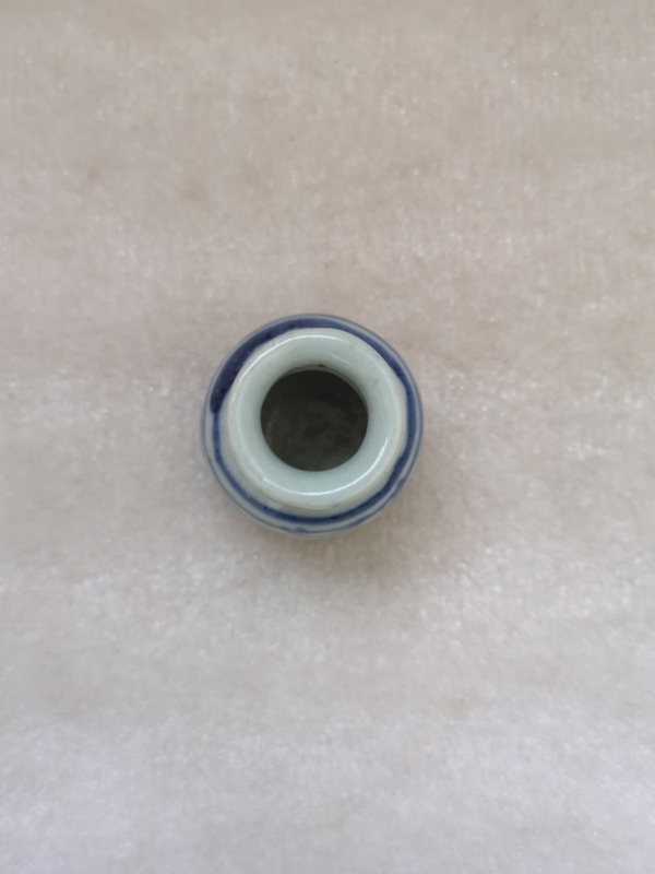古玩陶瓷青花淡描花卉紋水盂拍賣,當前價格555元