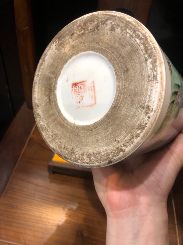 古玩陶瓷(已實物鑒真)民國-名士風流-人物紋帽筒拍賣,當前價格1673元