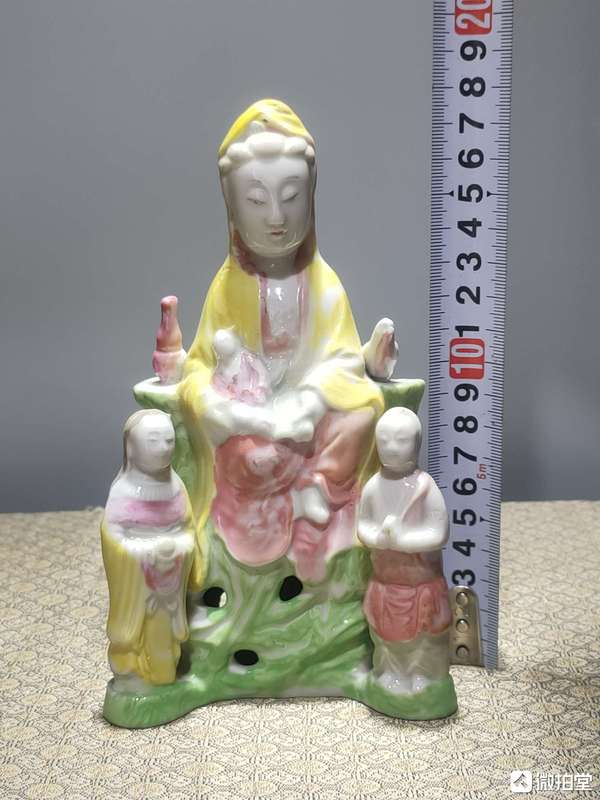 古玩陶瓷送子觀音塑像拍賣,當前價格3500元