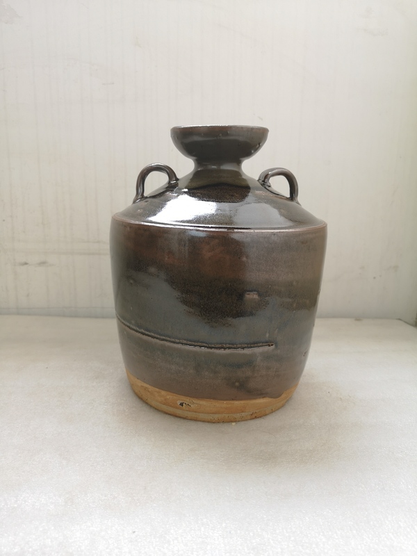 古玩陶瓷磁州窯窯變黑釉雙系瓶拍賣,當(dāng)前價格680元