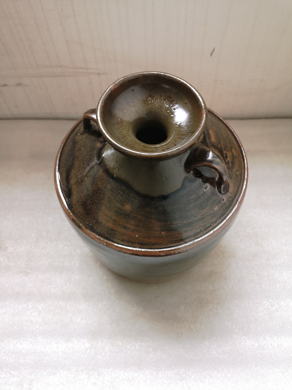 古玩陶瓷磁州窯窯變黑釉雙系瓶拍賣,當(dāng)前價格680元