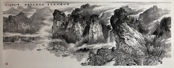 古玩字畫著名實(shí)力派畫家孫霽中遠(yuǎn)山近嶺拍賣，當(dāng)前價(jià)格1388元