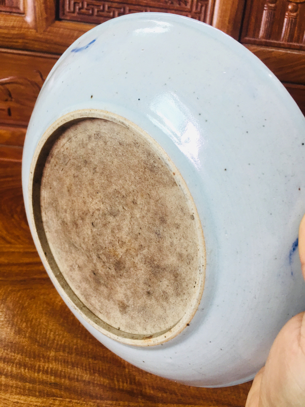 古玩陶瓷青花釉里紅魚紋盤拍賣,當前價格688元