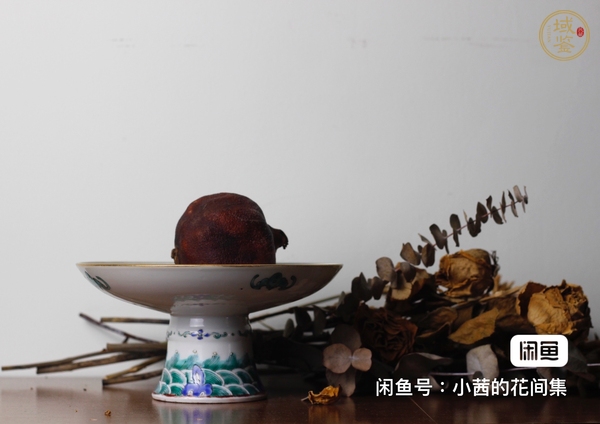 古玩陶瓷粉彩高足盤真品鑒賞圖