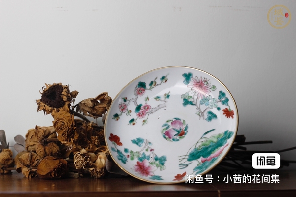 古玩陶瓷粉彩高足盤真品鑒賞圖