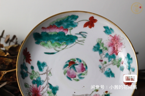 古玩陶瓷粉彩高足盤真品鑒賞圖