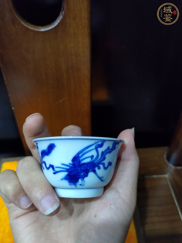 古玩陶瓷青花四鳳杯碟 真品鑒賞圖