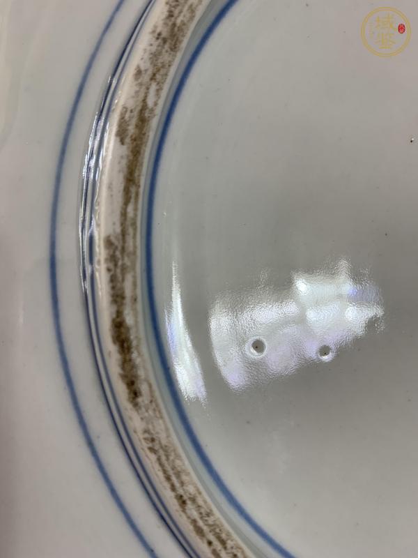 古玩陶瓷山水紋青花盤真品鑒賞圖