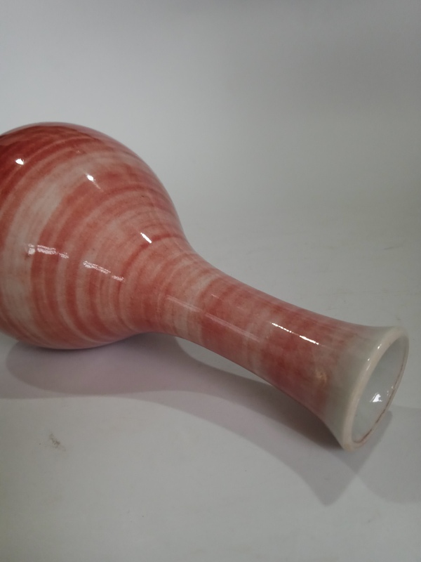 古玩陶瓷晚清郎紅釉玉壺春瓶拍賣,當前價格3999元