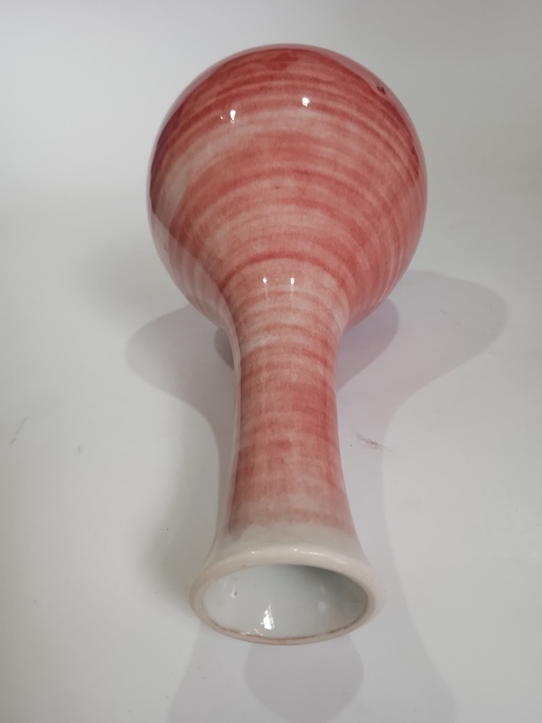 古玩陶瓷晚清郎紅釉玉壺春瓶拍賣,當前價格3999元