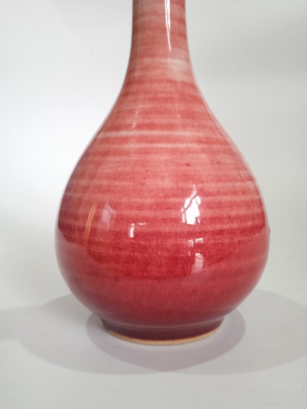 古玩陶瓷晚清郎紅釉玉壺春瓶拍賣,當前價格3999元