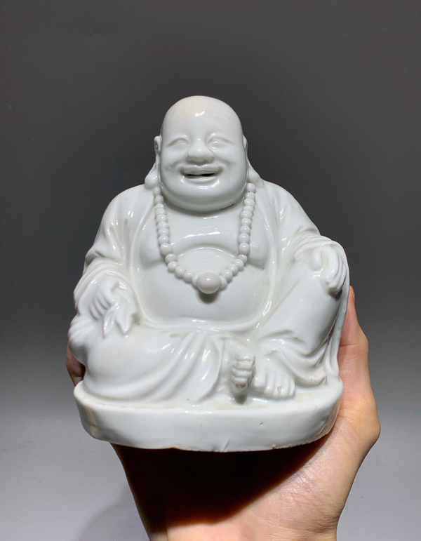 古玩陶瓷白釉彌勒佛塑像拍賣,當前價格4888元