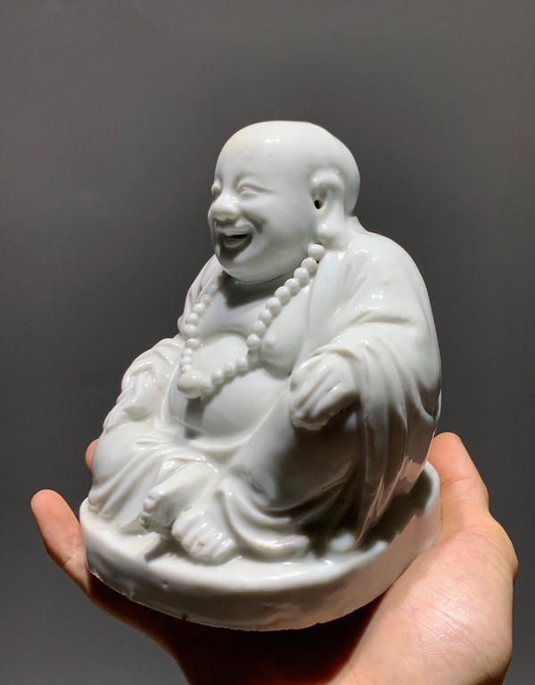 古玩陶瓷白釉彌勒佛塑像拍賣,當前價格4888元