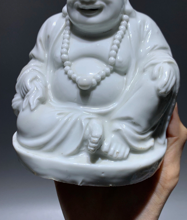 古玩陶瓷白釉彌勒佛塑像拍賣,當前價格4888元